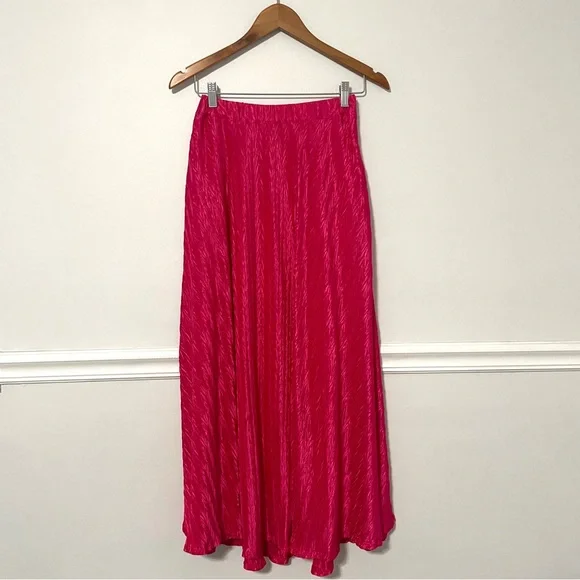 Anthropologie x Maeve • pleated shine women's midi skirt sz S - Picture 6 of 9